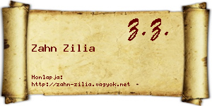 Zahn Zilia névjegykártya